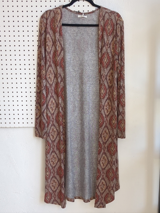 Maurices Sweaters - Maurices Rust Pattern Open-Front Long Cardigan